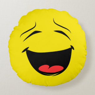 Almofada Redonda Cara feliz super Emoji