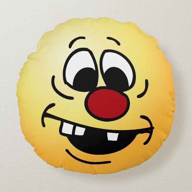 Almofada Redonda Cara Idiota: Este é o idiota que eu soco na cara (Frente)