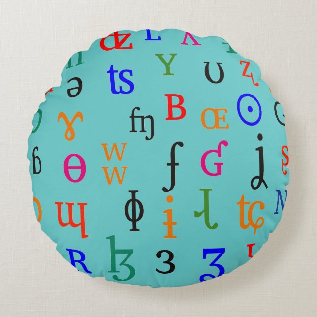 Almofada Redonda Caracteres IPA (Frente)