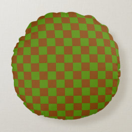 Almofada Redonda Caramel apple checkered board pattern