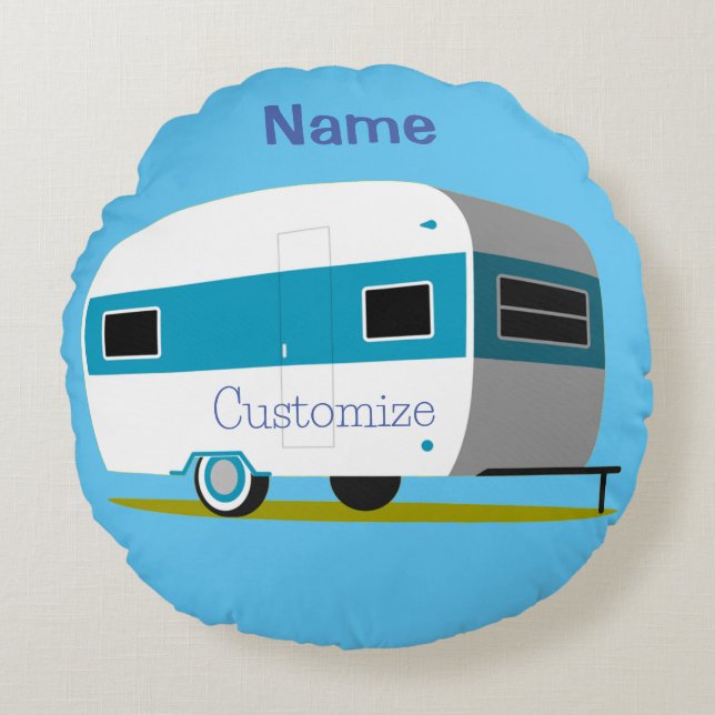 Almofada Redonda Caravana Camper RV Thunder_Cove (Frente)