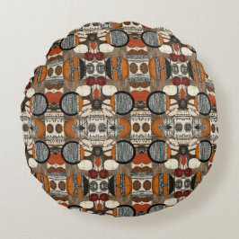 Almofada Redonda Caribe africano de luxo sofisticado
