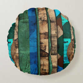 Almofada Redonda Caribe africano de luxo sofisticado