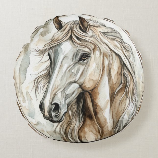 Almofada Redonda Carneiro Selvagem e Coleção de Eternos (Frente)