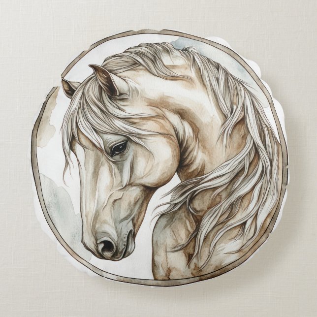 Almofada Redonda Carneiro Selvagem e Coleção de Eternos (Frente)