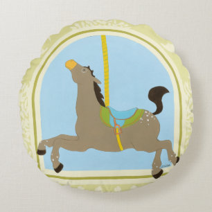 Almofada Redonda Carousel Horse de June Erica Vess