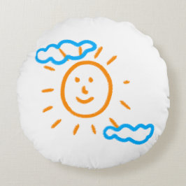 Almofada Redonda Carregar Crianças de Desenho Transformando Trabalh