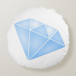 Almofada Redonda Carrinho de Diamante Azul brilhante