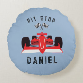Almofada Redonda Carro De Corrida De Crianças