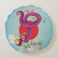 Cartaz de Viagem Vintage Dragão Japão