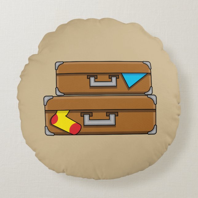 Almofada Redonda Cartografia Bagagem (Frente)