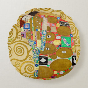 Almofada Redonda Casal Gustav Klimt Realização Nouveau