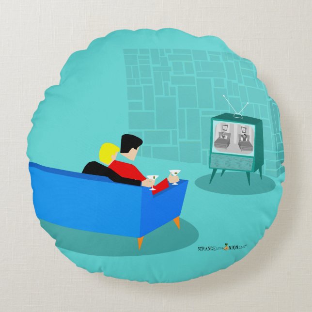 Almofada Redonda Casal retrorreflector assistindo ao Travesseiro re (Frente)