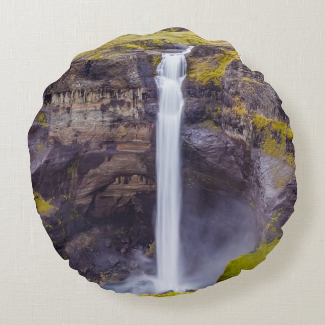 Almofada Redonda Cascata do Haifox, Islândia (Verso)