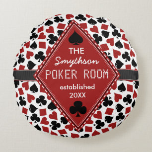 Almofada Redonda Casino customizável da sala do póquer