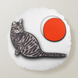Almofada Redonda Cat encontra a lua completa