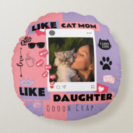 Almofada Redonda Cat Mom Cat Dad Round Pillow Gift For Cat Lovers