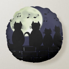 Almofada Redonda caterwauling à lua