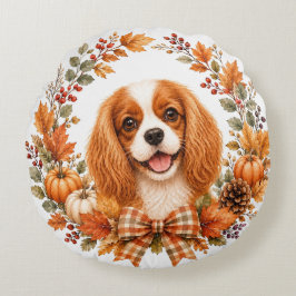 Almofada Redonda Cavalier King Charles Outono