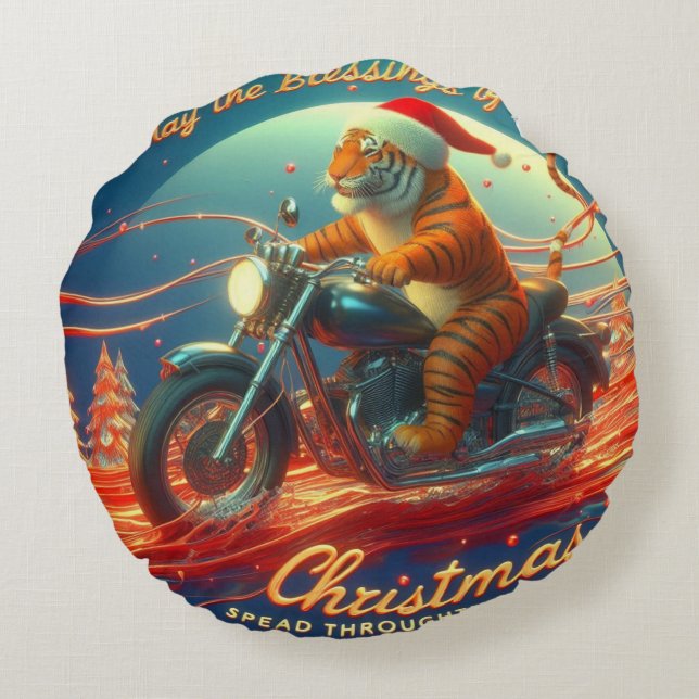 Almofada Redonda Celebrar o natal (Verso)