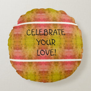 Almofada Redonda Celebre Seu Amor! Travesseiro decorativo