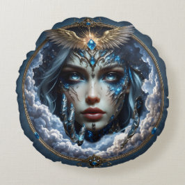 Almofada Redonda Celestia – Guardiã do Céu Infinito.