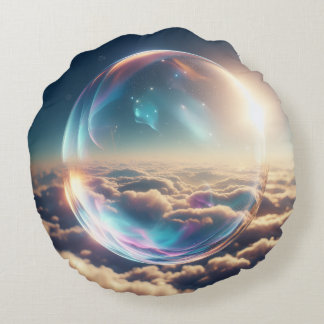 Almofada Redonda Celestial Bubble in the Sky