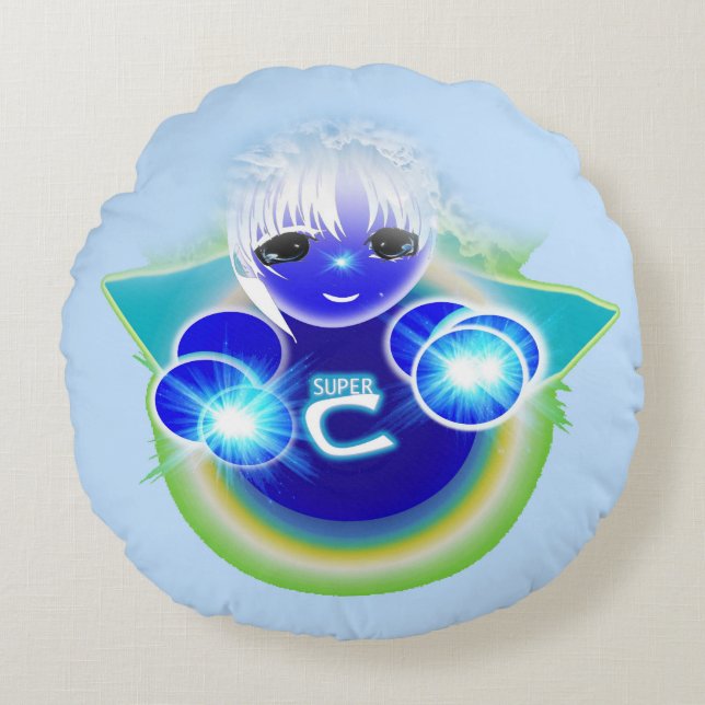 Almofada Redonda Celu super, a cura e boneca do bem-estar para (Frente)