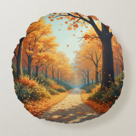 Almofada Redonda cenário do outono
