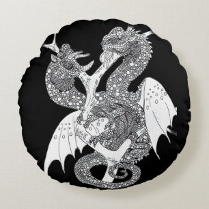 Almofada Redonda Chameleon Hydra Dragon