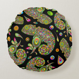 Almofada Redonda Chameleon Psychedelic Fantasy