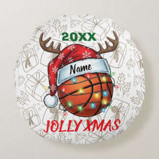 Almofada Redonda Chapéu de Papai Noel Basquete Rena de Natal Divers