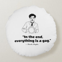 Almofada Redonda Charlie Chaplin Quote – Life Is a Tragedy 