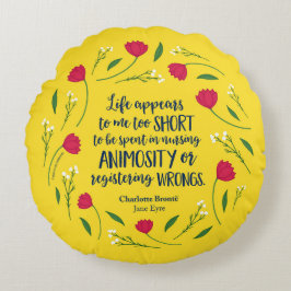 Almofada Redonda Charlotte Bronte Jane Eyre Citação Do Livro De Vid
