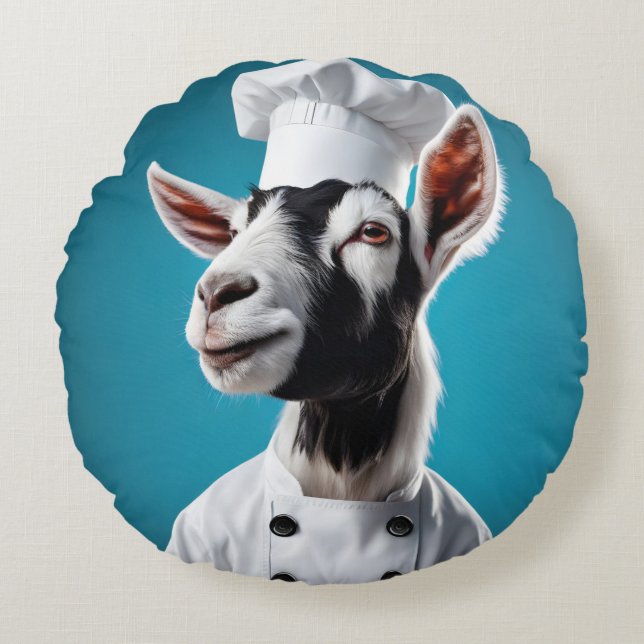 Almofada Redonda Chef Goat (Frente)