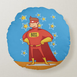 Almofada Redonda Chefe Super-herói no Dia de os pais