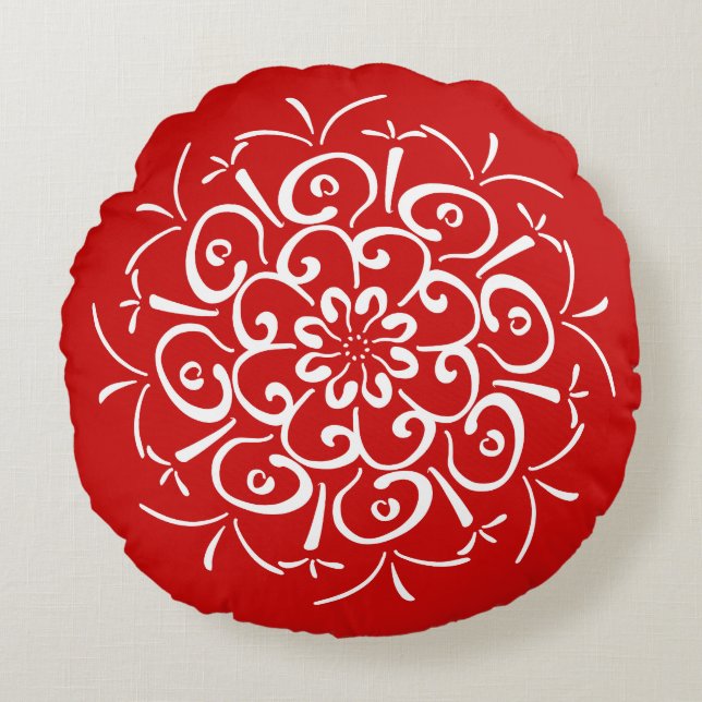 Almofada Redonda Cherry Mandala (Frente)