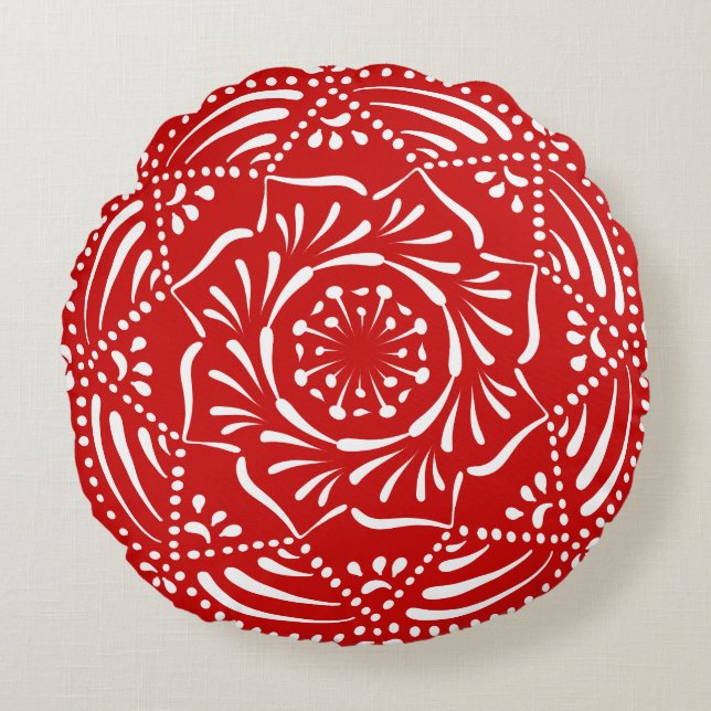 Almofada Redonda Cherry Mandala (Frente)