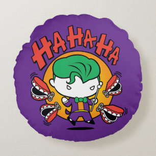 Almofada Redonda Chibi Joker Com Dentes De Brinquedo
