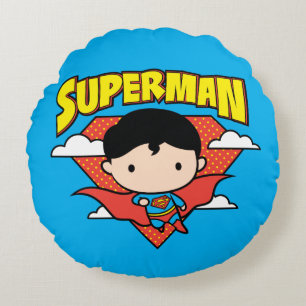 Almofada Redonda Chibi Superman Bolinhas Shield e Nome