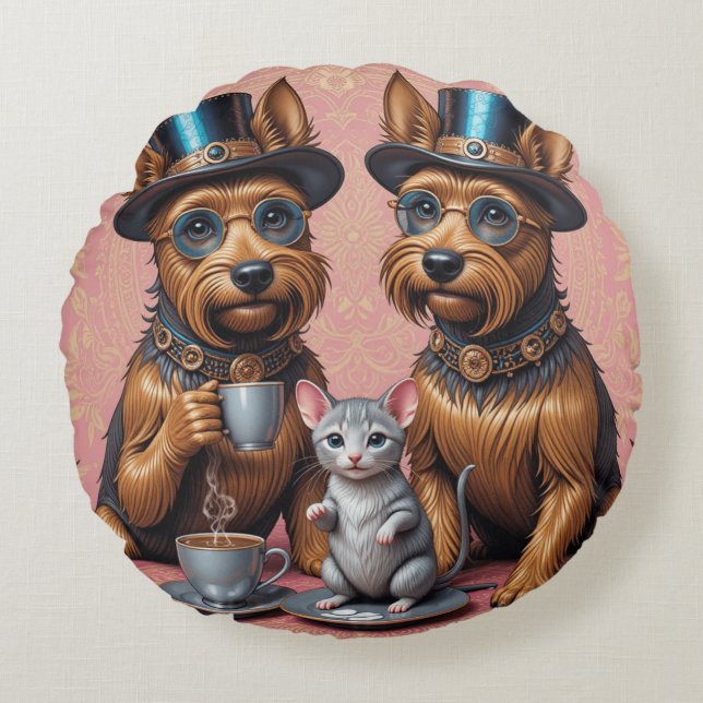 Almofada Redonda Chic Canine Companion Cotton Grau A (Frente)