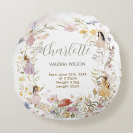 Almofada Redonda Chic Fairies Wildflower Meadow