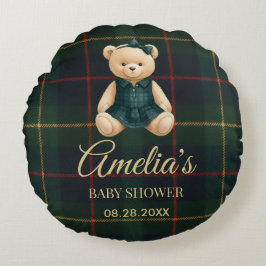 Almofada Redonda Chic Luxury Teddy Bear Baby Shower 