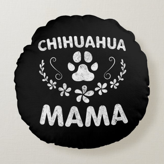 Almofada Redonda Chihuahua Mama (Frente)