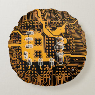Almofada Redonda chip de ilustração de textura de microesquema,micr