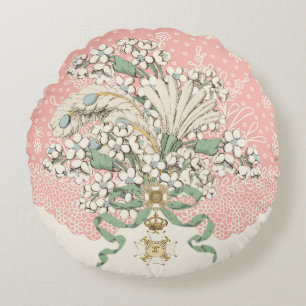 Almofada Redonda Chique Rococo Travesseiros decorativos Decoração H