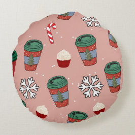 Almofada Redonda Christmas Glittery Snow Mistletoe