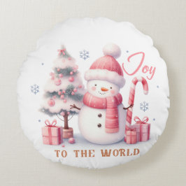 Almofada Redonda Christmas Joy to the World Round Pillow