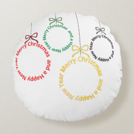 Almofada Redonda Christmas Ornaments Text Design