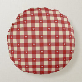 Almofada Redonda Christmas Plaid Pattern 